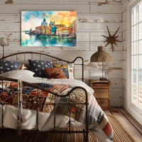 Venice Watercolor Poster: Romantic Canal and Architecture