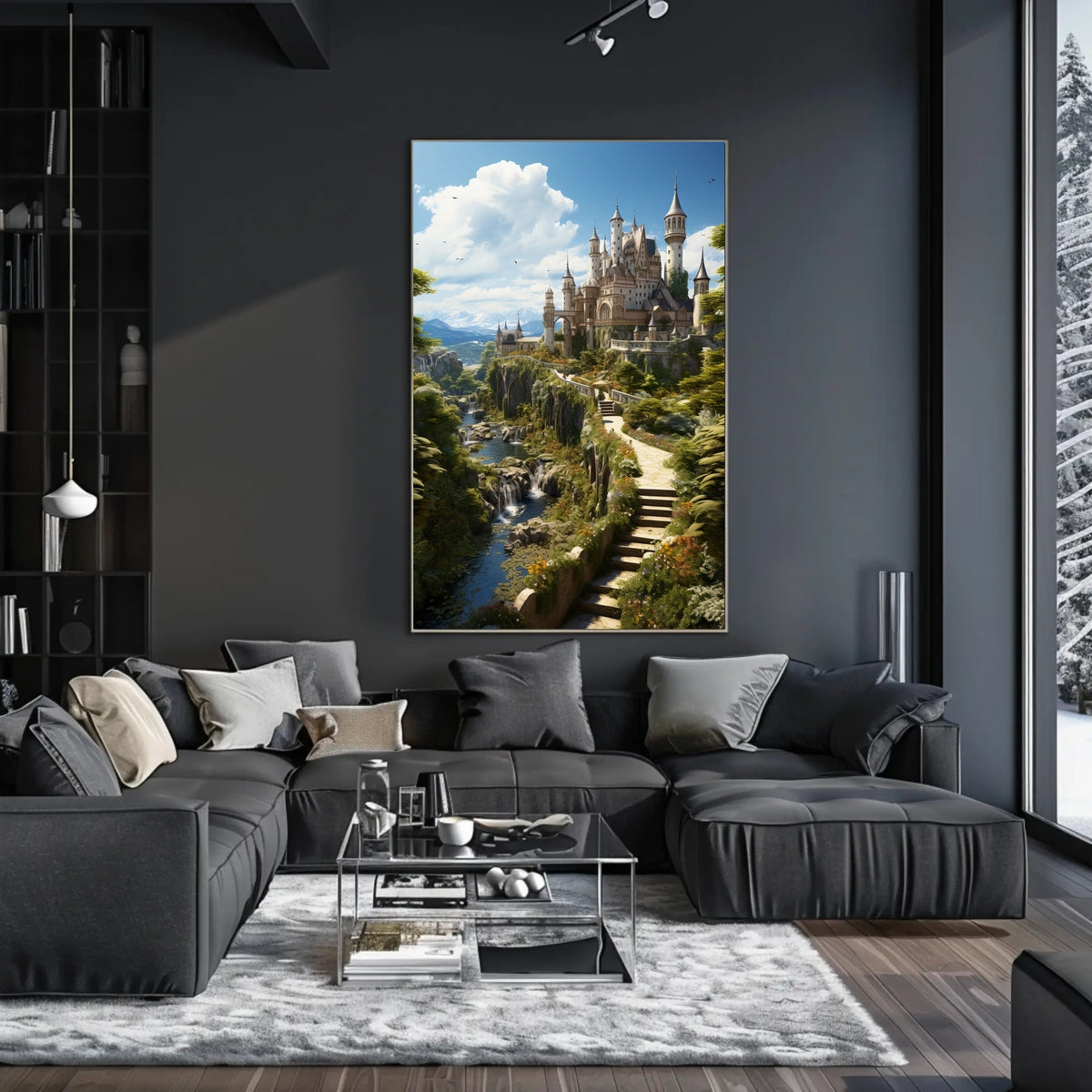 Enchanted Castle in a Serene Landscape Poster