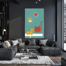 Whimsical Feline Friends Poster