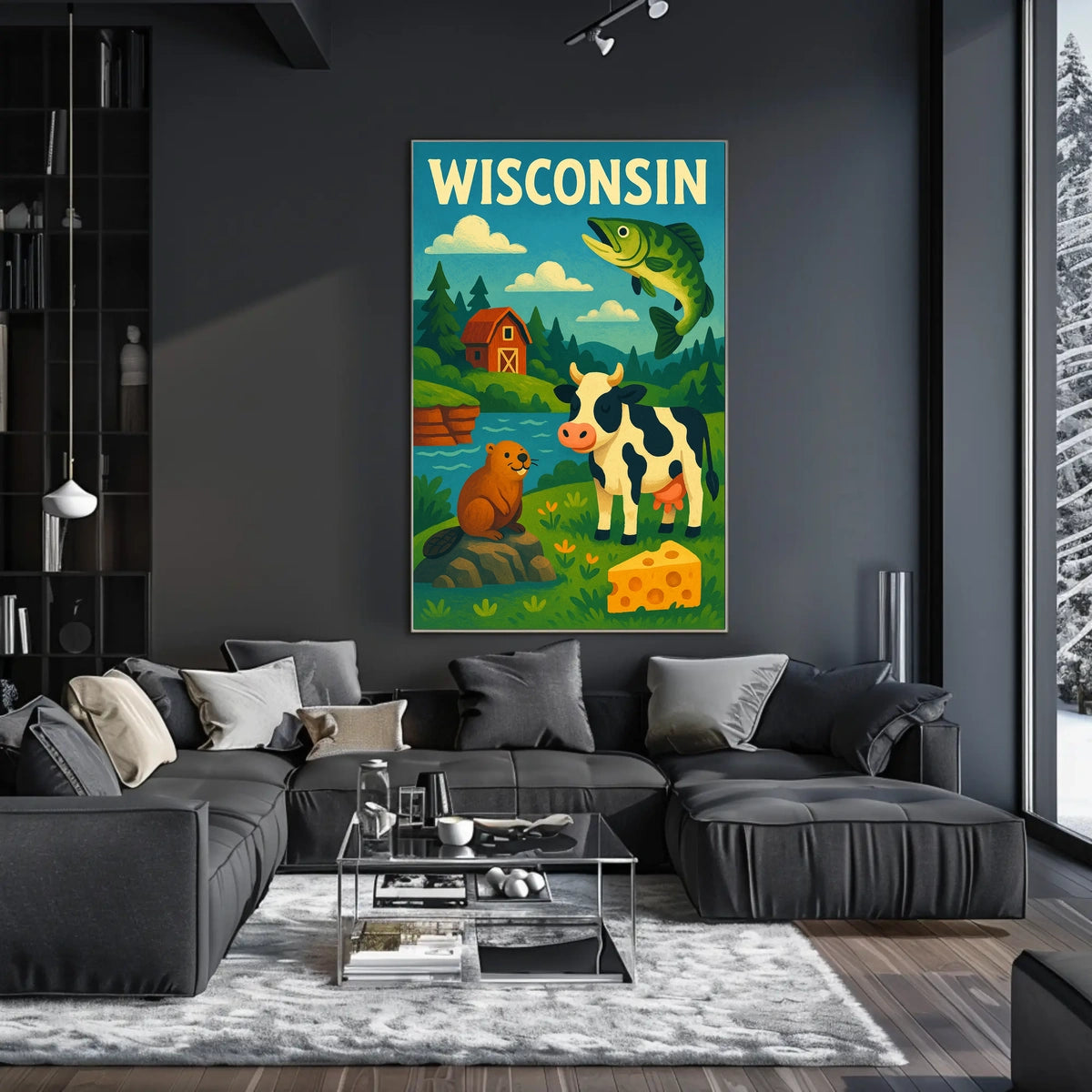 Classic Wisconsin Wildlife Agriculture Poster