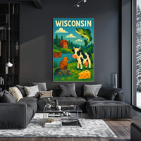 Classic Wisconsin Wildlife Agriculture Poster