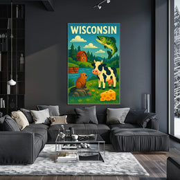 Classic Wisconsin Wildlife Agriculture Poster