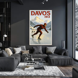 Davos 1913 Ice Skating Poster