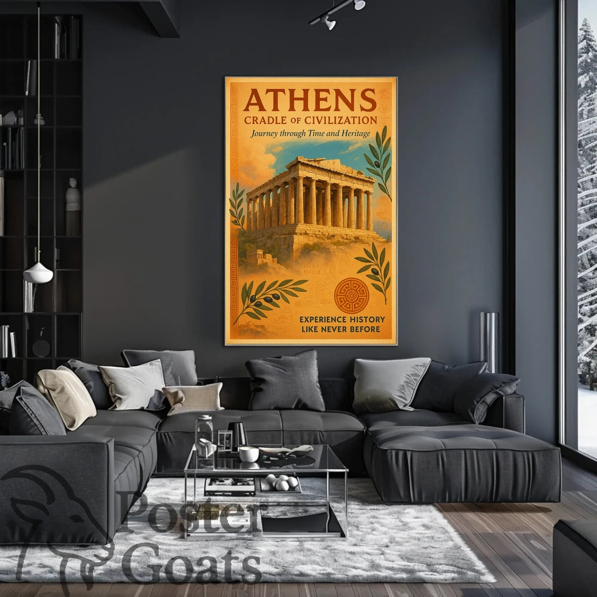 Athens Parthenon Vintage Travel Poster