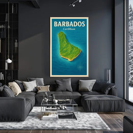 Barbados Adventure Vintage Travel Poster