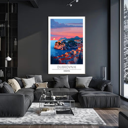Dubrovnik Sunset Coastal Beauty Travel Poster