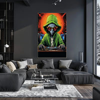 Alien Hacker In Action Poster