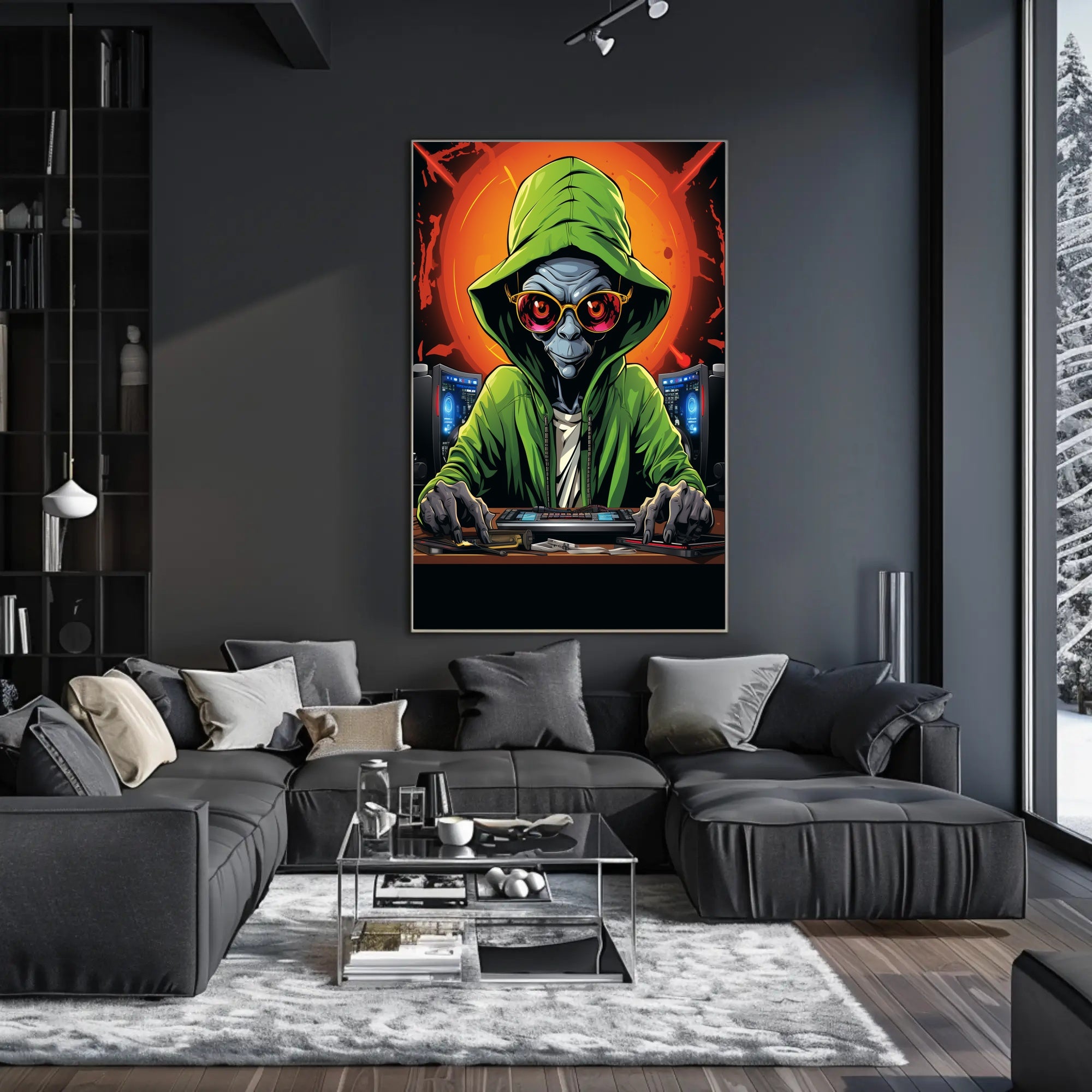 Alien Hacker In Action Poster