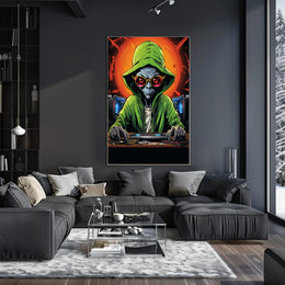 Alien Hacker In Action Poster