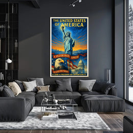 The United States of America Land of Freedom and Opportunity Poster PosterGoat