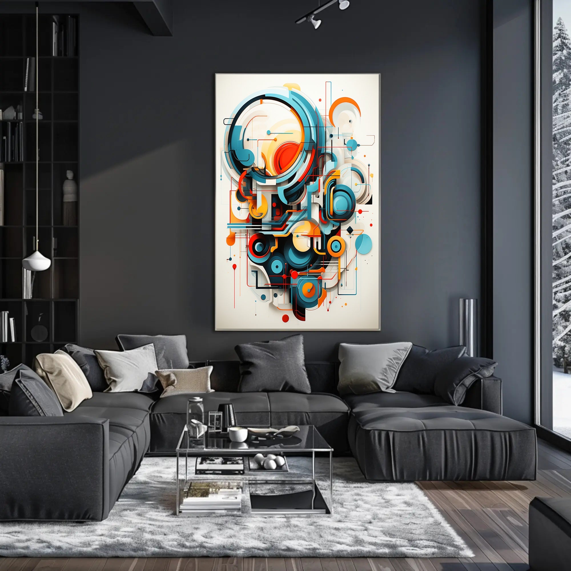 Abstract Geometric Symphony Abstract Poster PosterGoat