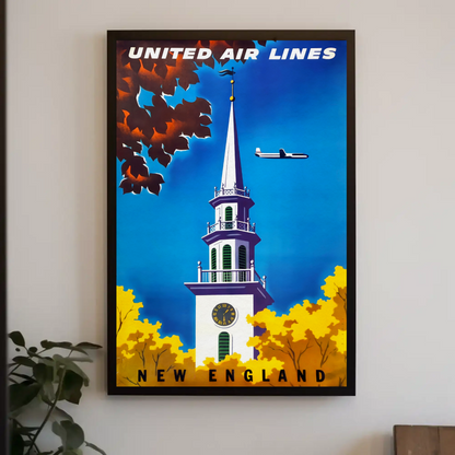 New England Travel Poster - United Air Lines