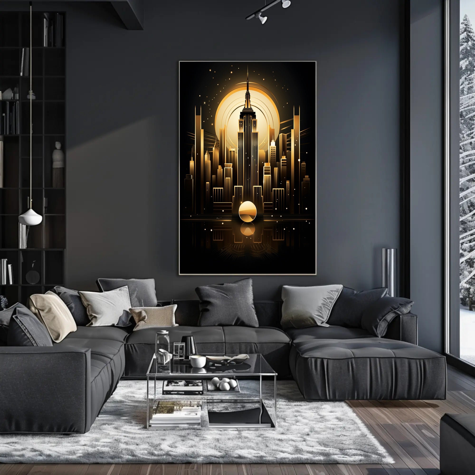 Golden Cityscape Poster