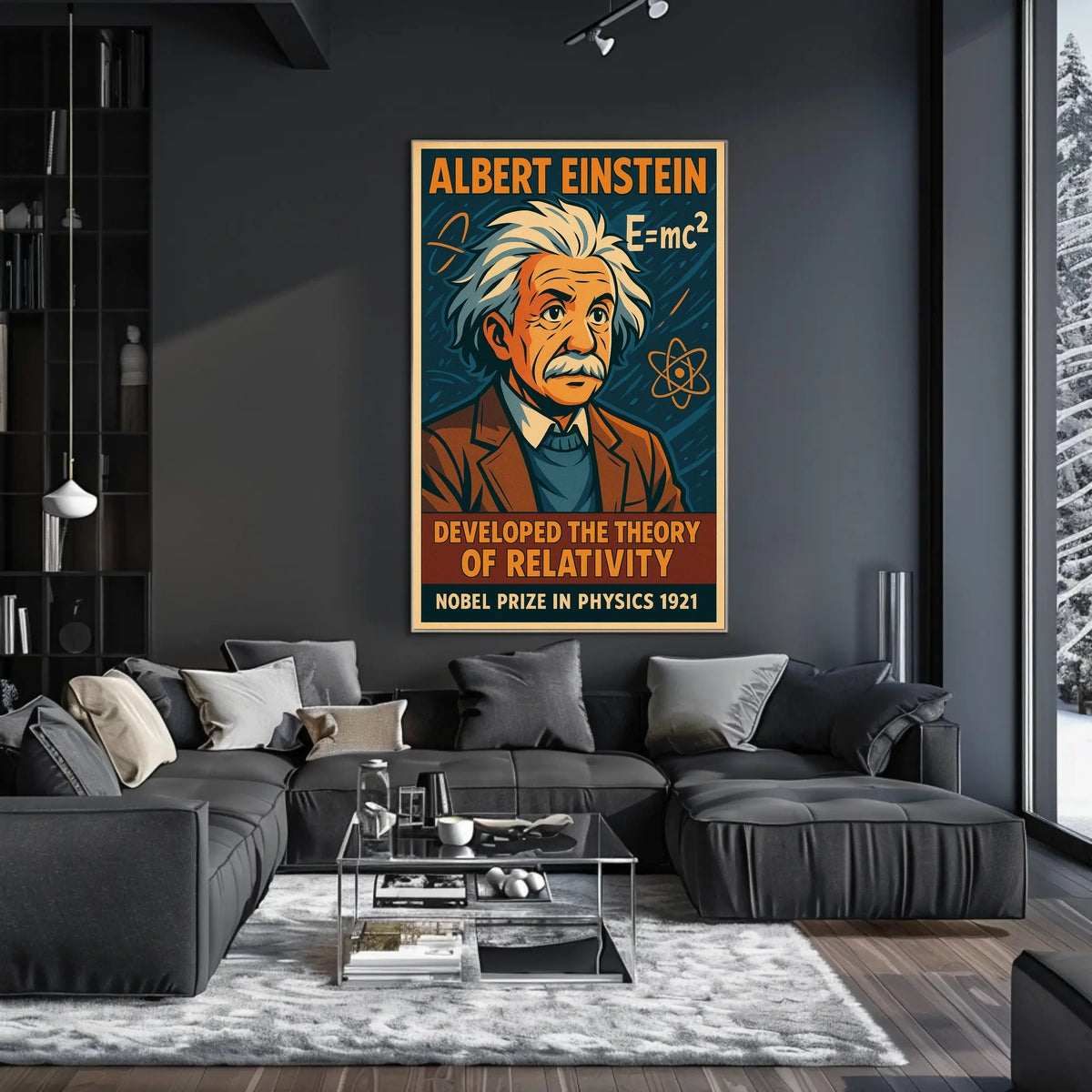Einstein Relativity Theory Concept Physics Education Design Poster