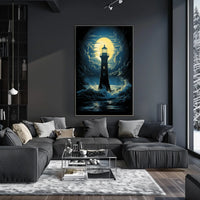 Lighthouse Resilience Surrealism Art Print: Abstract or Artistic Poster