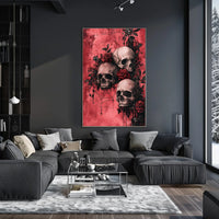 Gothic Skull and Rose Art Print - Artistic Poster