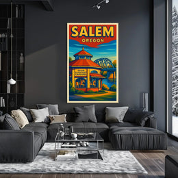 Salem Oregon Riverfront Carousel Poster