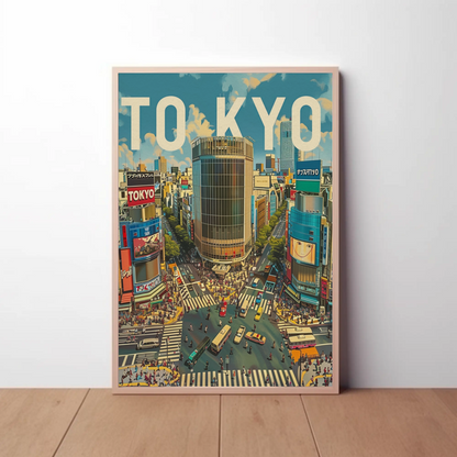 Tokyo Shibuya Crossing Urban Life Travel Poster
