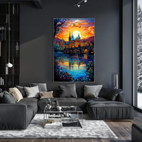 European Cityscape with Gothic Flair Travel Poster