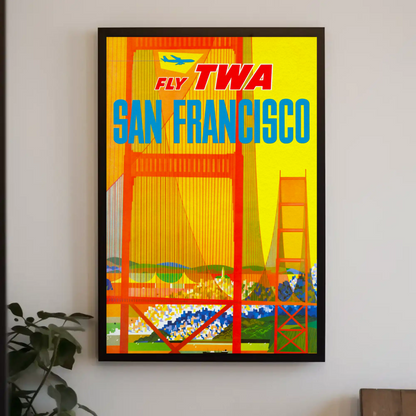Fly TWA to San Francisco Travel Poster by David Klein (1957)