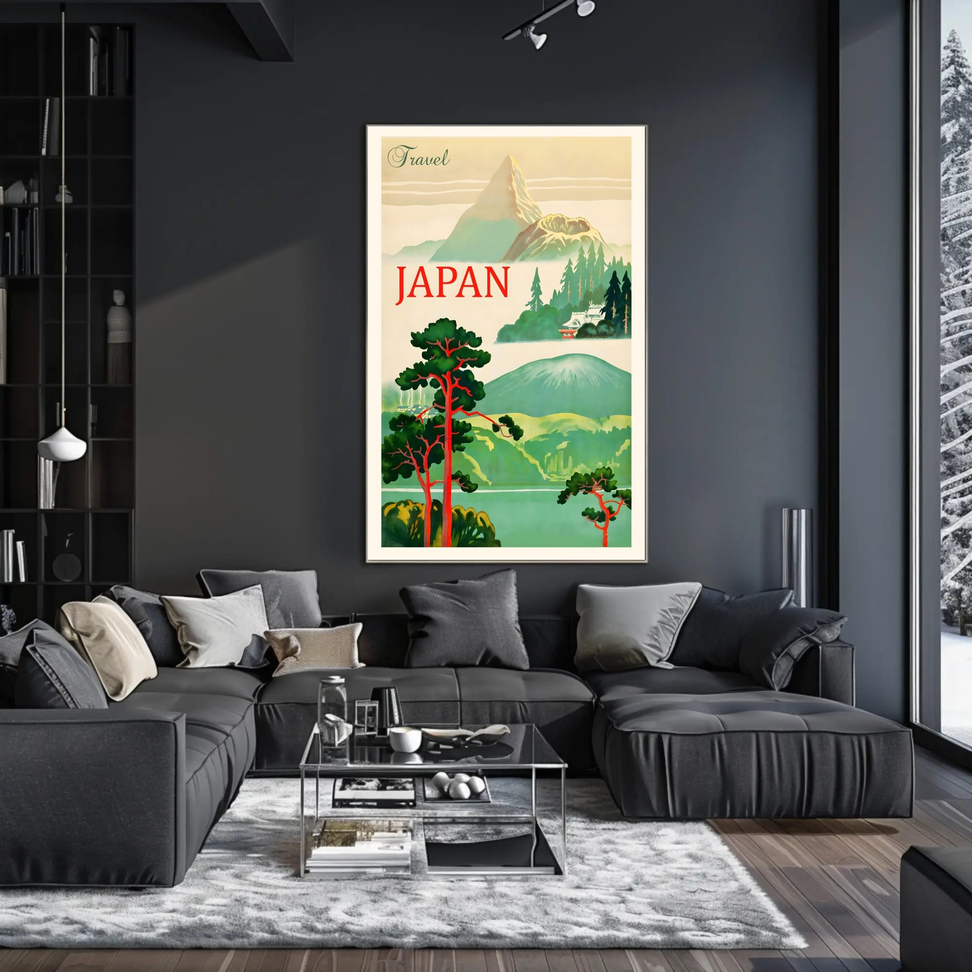 Vintage Japan Mount Fuji Travel Poster