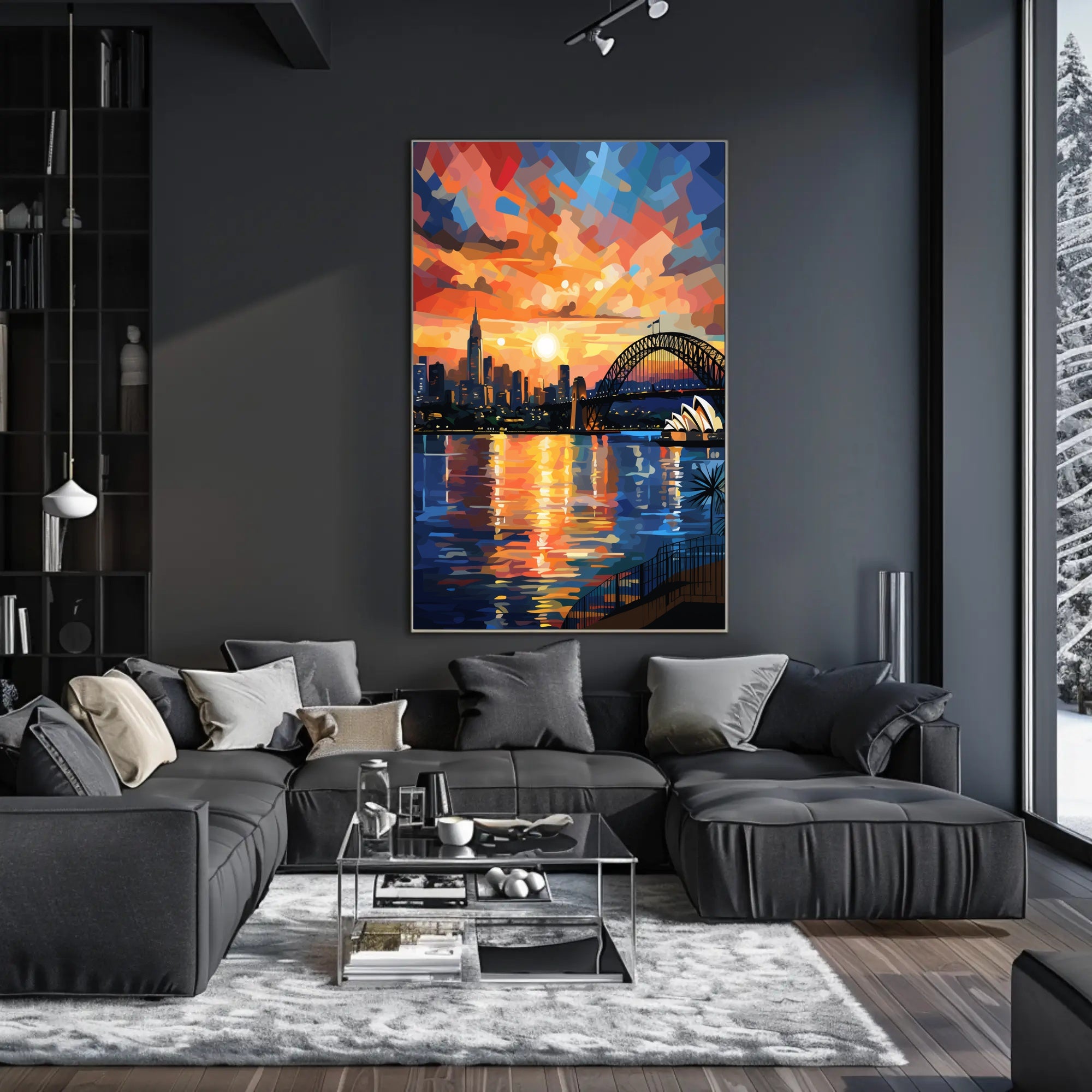 Vibrant Cityscape At Sunset Poster