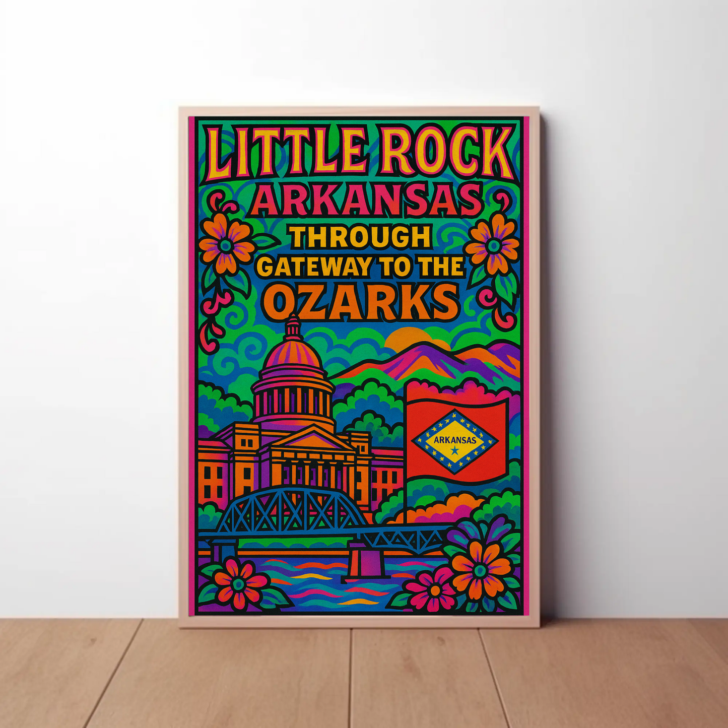 Little Rock Arkansas Ozarks Travel Poster