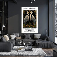 Elegant Herons Morris-Inspired Vintage Artistic Poster