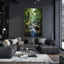 Tranquil Wilderness River Scene Poster: National Park Poster
