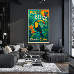 Travel Belize Vintage Adventure with Tropical Flair Travel Poster PosterGoat