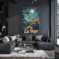 Vintage Las Vegas Skyline Urban or Cityscape Poster