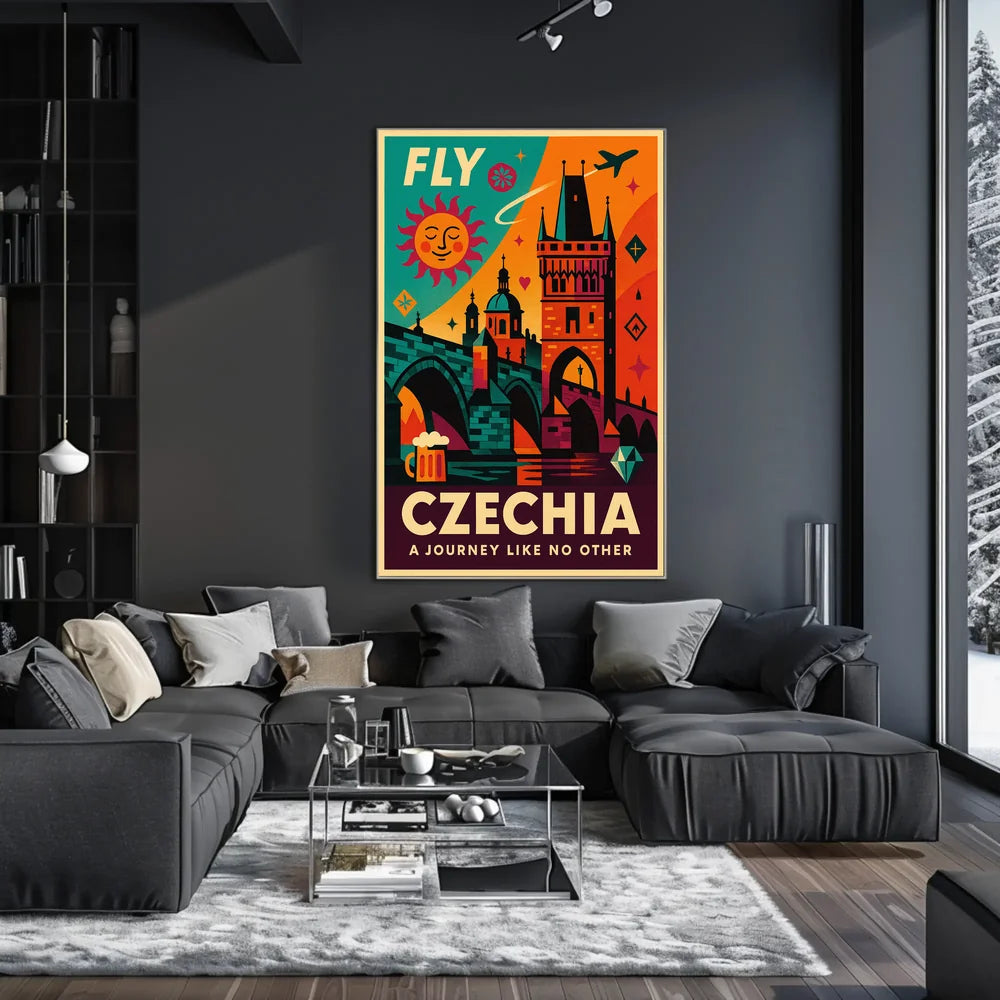 Czechia Travel Adventure Vibrant Artistic Poster PosterGoat