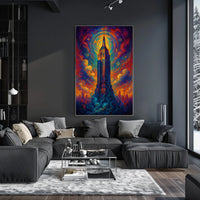 Celestial Skyscraper Poster