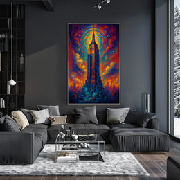 Celestial Skyscraper Poster