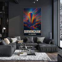Birmingham Skyline Vibrant Vision Digital Painting Urban Cityscape Travel Inspired Decor Poster