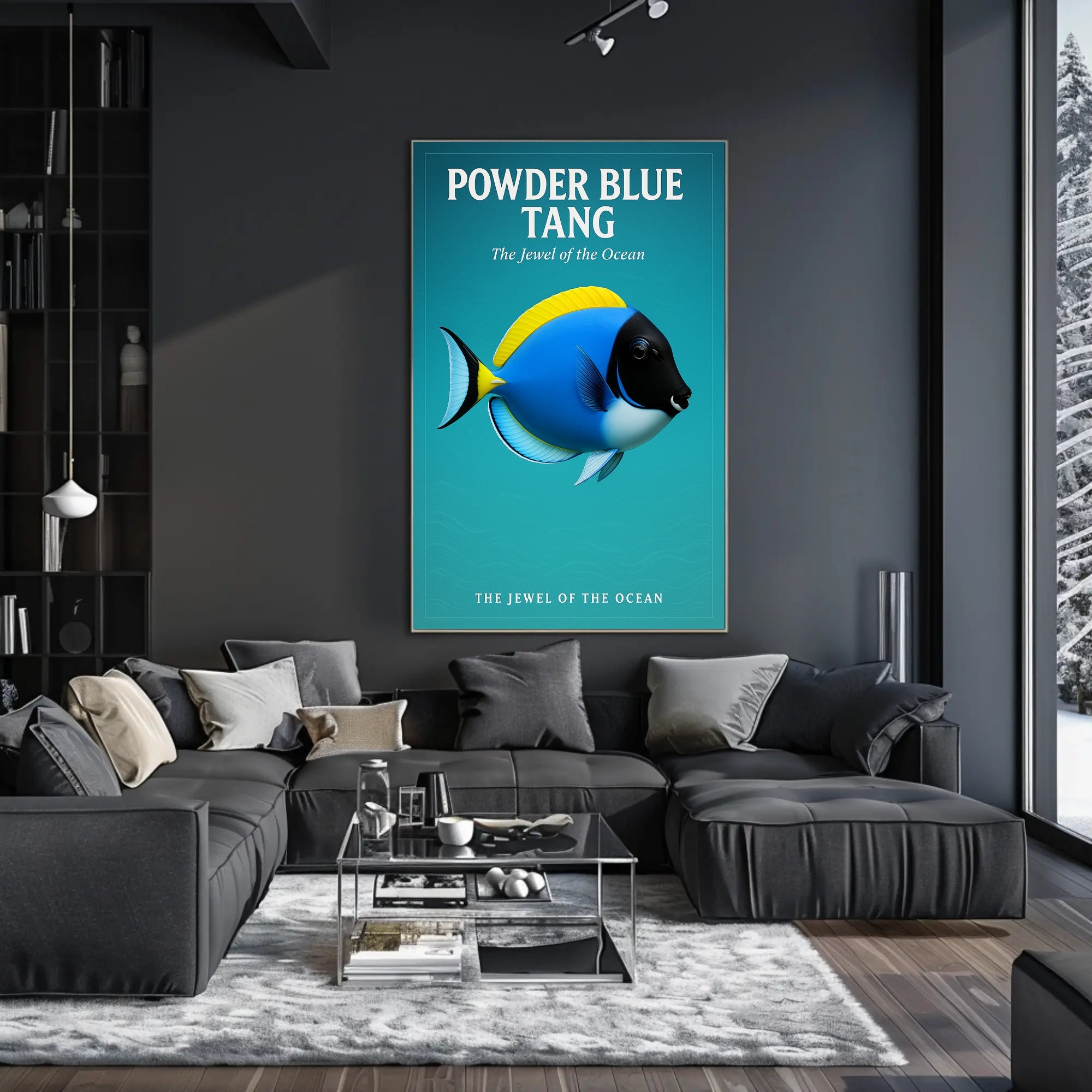 Powder Blue Tang The Jewel of the Ocean Poster PosterGoat
