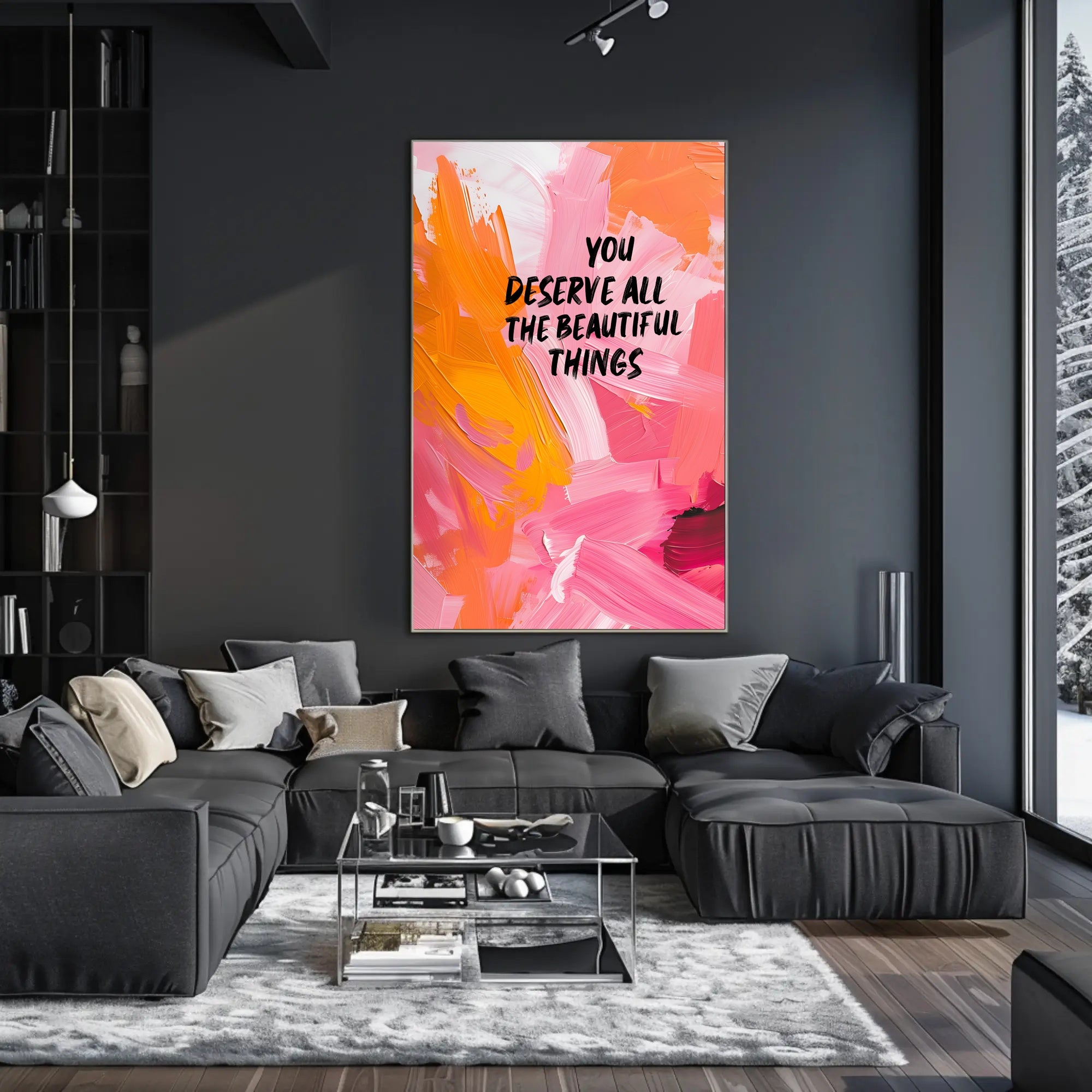 Vibrant Inspirational Art with Uplifting Brushstrokes Motivational Poster PosterGoat