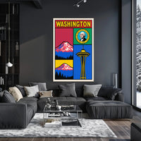 Washington Pop Art Poster PosterGoat