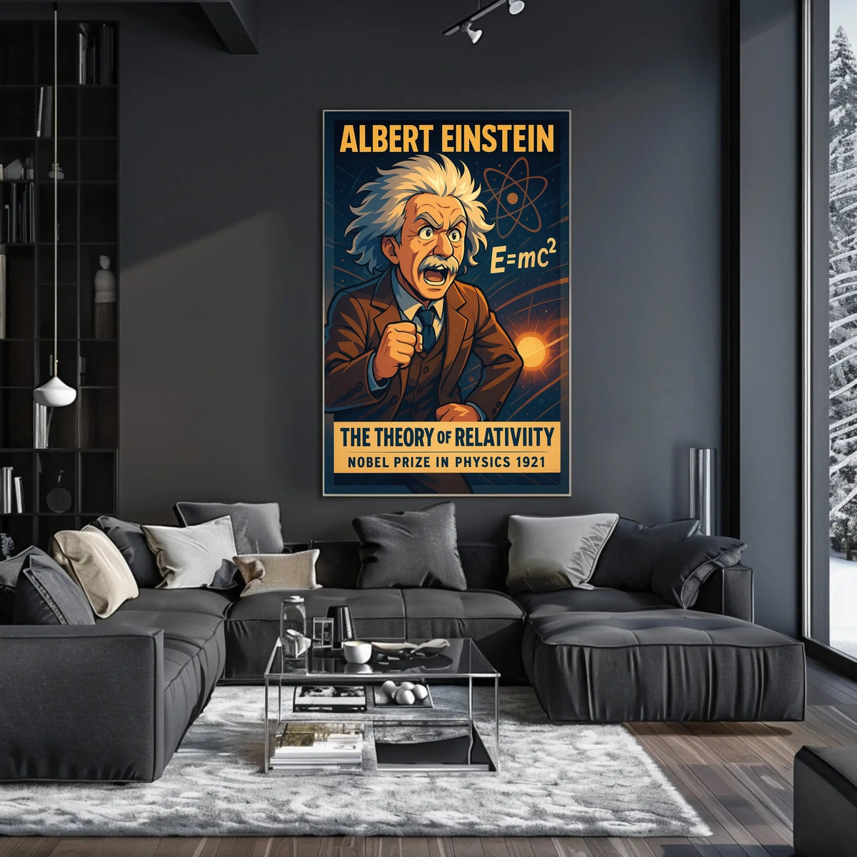 Albert Einstein Relativity Vintage Science Poster