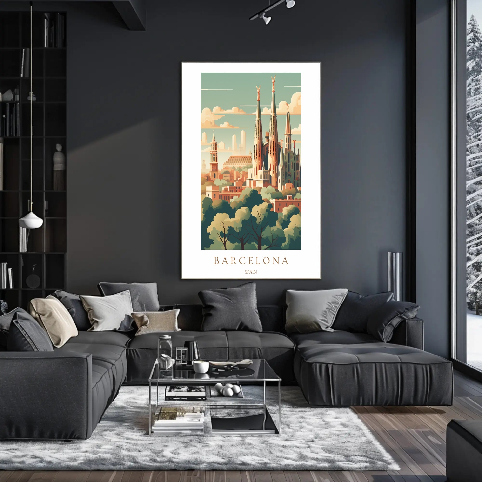 Barcelona Skyline Poster PosterGoat