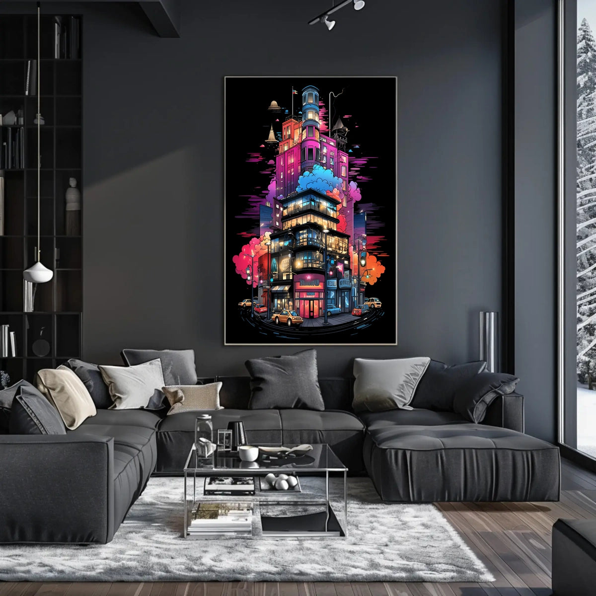 Neon Cityscape Poster