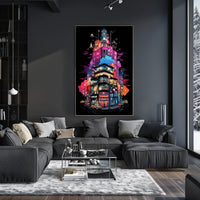 Neon Cityscape Poster