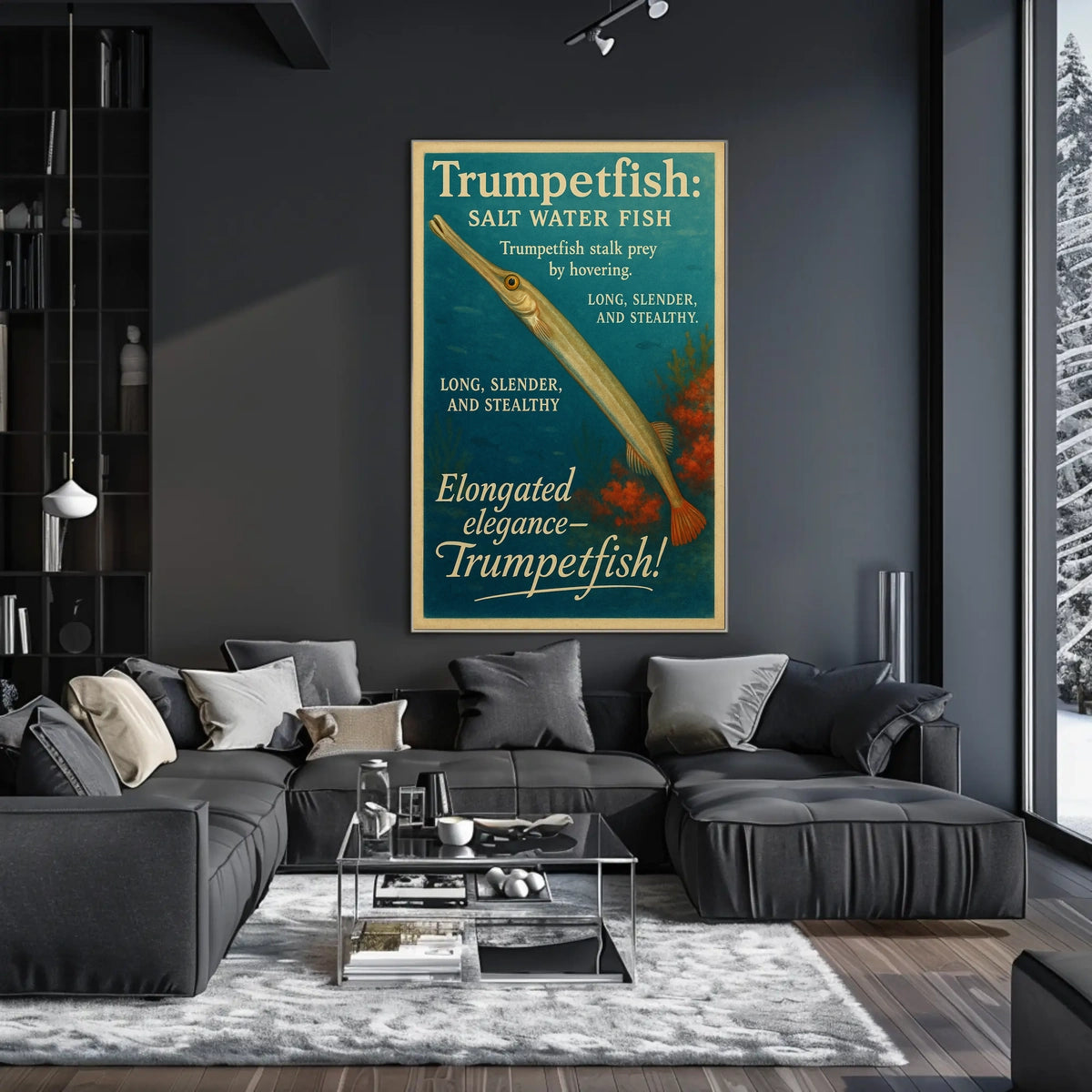 Trumpetfish Salt Water Elegance Poster