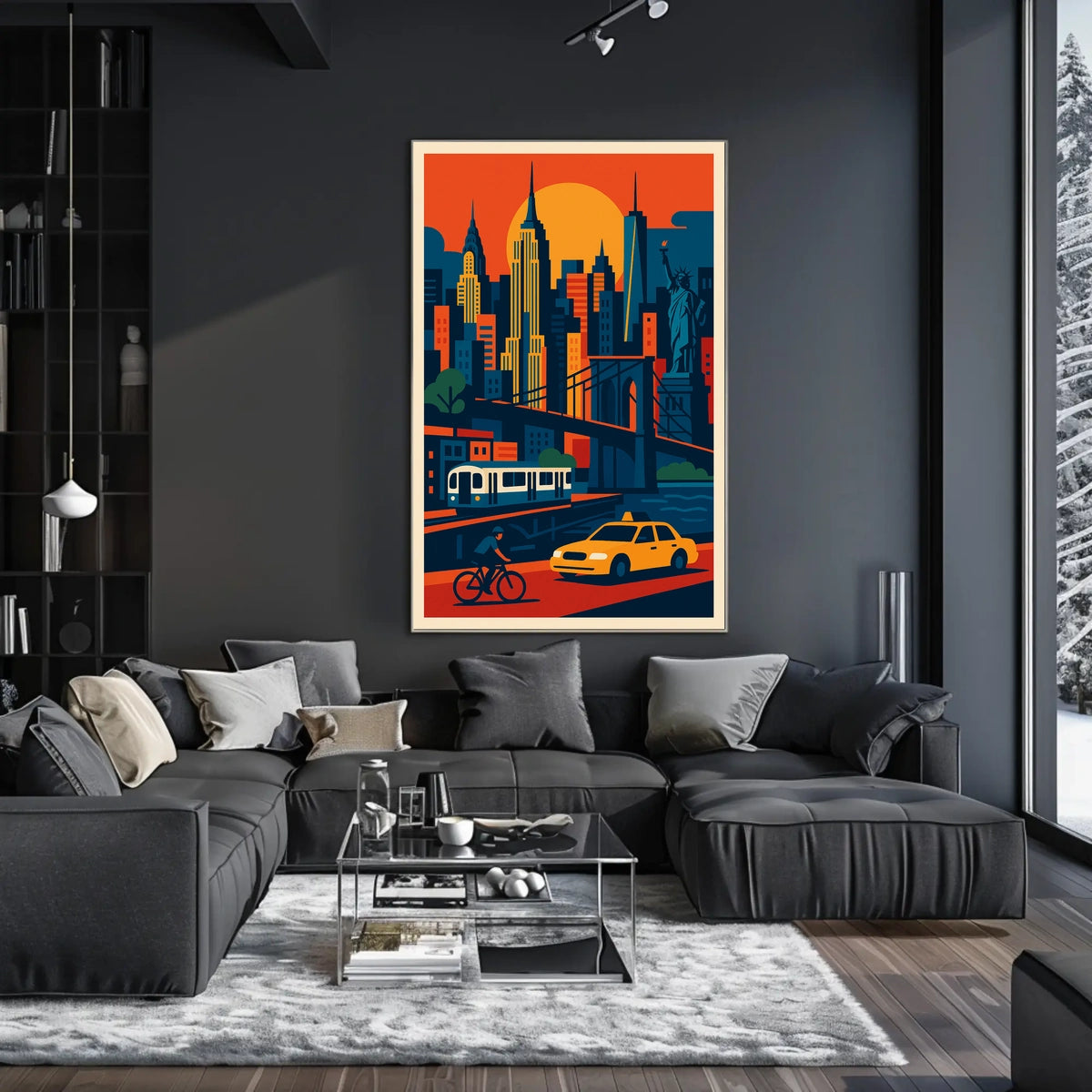 Urban Symphony Cityscape Poster Vibrant Sunset City Living