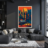 Urban Symphony Cityscape Poster Vibrant Sunset City Living