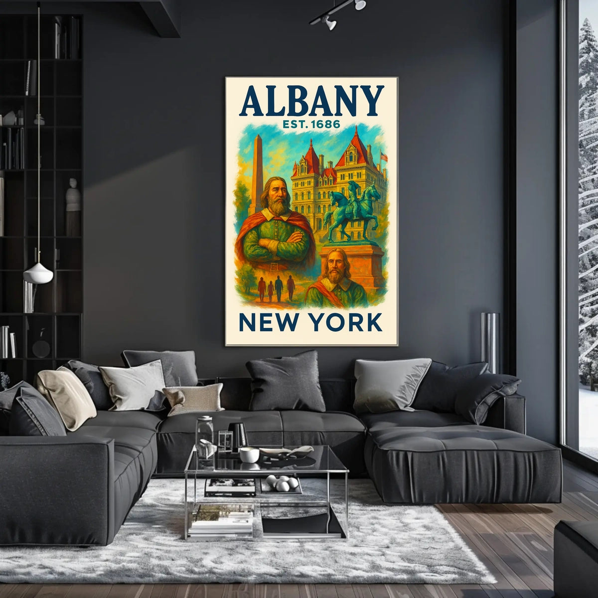 Albany History And Architecture Poster Vintage Wall Art