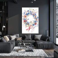Vibrant Wreath Made Of Wildflowers Wall Decor Poster