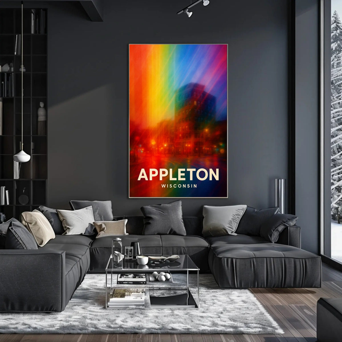 Appleton Vibrant Nightscape Abstract Art Poster
