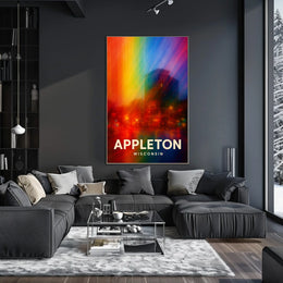 Appleton Vibrant Nightscape Abstract Art Poster