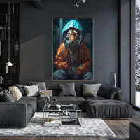 Tiger in Streetwear Urban Fashion Pop Culture Poster
